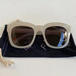 Madewell White Large Frame Sunglasses